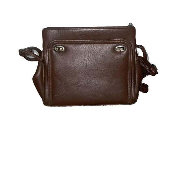 Unbranded Handbags - Vintage Brown Faux Leather Multi-Compartment Organizer Crossbody Bag
